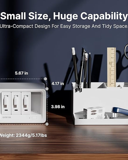 Gitryin 11-in-1 Desktop Charging Station with 3 Retractable Wall Chargers, 40W USB-C Power Strip with 5 AC, 3 USB C, 3 Type-C 33.5in Cables, Extension Cord with 1020J Surge Protection for Home Office