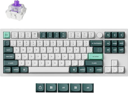 Keychron Q3 HE Wireless Custom Mechanical Keyboard, 2.4 GHz/Bluetooth/Wired QMK Rapid Trigger 80% TKL Hot-Swappable Programmable RGB Gateron Double-Rail Magnetic Switches for Mac Windows, Shell White