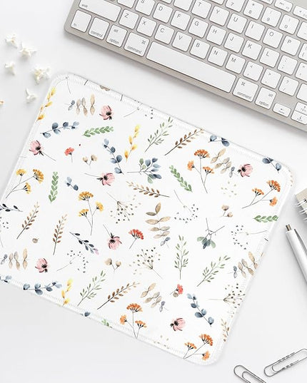Flower Square Mouse Pad,Non-Slip Rubber Base Mouse Pad,Home Office Decoration Desktop Accessory,Laptop Mouse Pad for Office Laptops,9.4x7.8x0.12inch 8