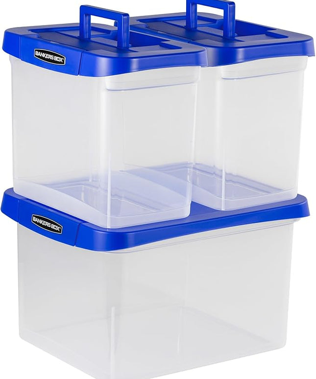 Bankers Box Heavy Duty Portable Plastic File Box with Hanging Rails, Letter, 1 Pack (0086304)