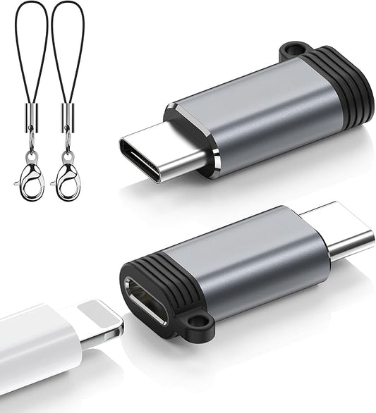 Lightning to USB C Adapter 2 Pack, Fast Charging & Data Sync for iPhone 15/16/17 Pro/Pro Max, Charger Adapter Accessory (Not for Audio/OTG)