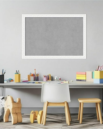 Amanti Art White Framed Magnetic Board 18x26 Medium Vision Board for use with Magnets, 100% Metal Sheet to Display Items as Office Decor or for Home Organization in mudroom, Kitchen or Kids Room