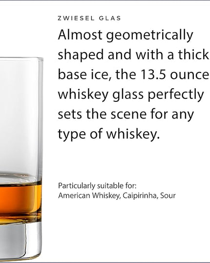 ZWIESEL GLAS Paris Whiskey Glass 13.5 Ounce (Set of 6), Bar Tumbler for Whiskey, Dishwasher-Safe Tritan Crystal Glasses, Made in Germany