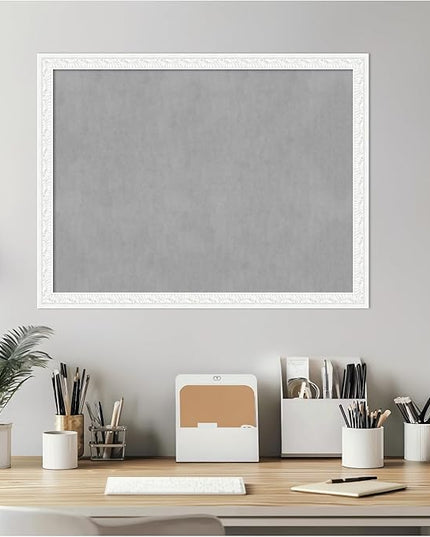 Amanti Art White Framed Magnetic Board 20x26 Medium Vision Board for use with Magnets, 100% Metal Sheet to Display Items as Office Decor or for Home Organization in mudroom, Kitchen or Kids Room