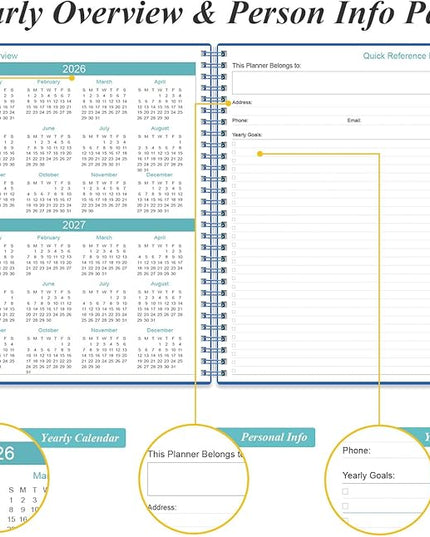 Daily Planner 2026 Full Page Per Day- 2026 Daily & Monthly Planner from January 2026 to December 2026, Day Planner 2026 with 12 Months Tabs, 8.5" x 11", Blue