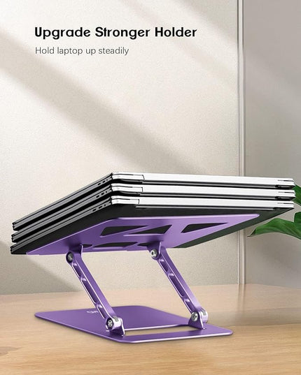 Adjustable Laptop Stand for Desk,Portable Laptop Stand Holder and Riser,Foldable Aluminum Notebook Computer Stands for MacBook Air Pro HP Lenovo Dell Samsung Chromebook, 10-15.6 inch, Purple