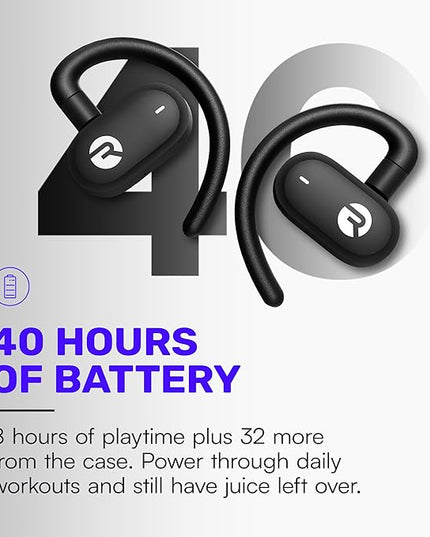 Raycon Fitness Open Earbuds – True Wireless Open Ear Bluetooth Headphones, Hook Design, IPX5 Water Resistant, 40 Hours of Battery Life (Blue)