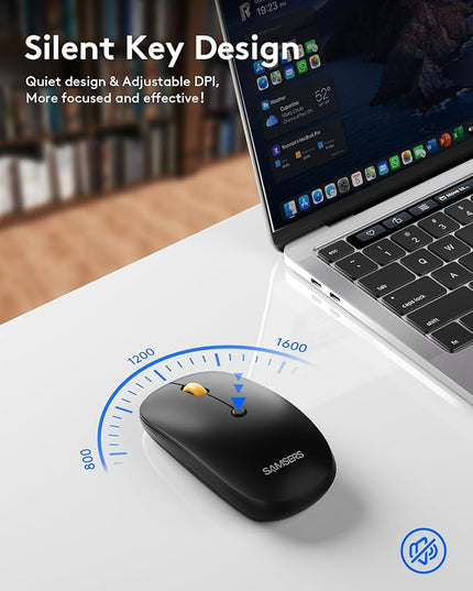 Foldable Keyboard and Mouse, Samsers Folding Bluetooth Keyboard Combo, 2.4G + BT5.0 x 2, Full-Size Portable Travel Keyboard & USB-C Rechargeable Wireless Mouse for Windows Android iOS Mac OS