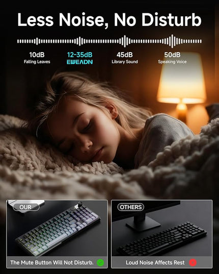 V102 Wired Keyboard, 98 Keys Creamy Gaming Keyboard with Number Pad, Display Screen & Media Knob RGB Silent Wired Cute Computer Keyboard for Laptop PC Gamer-Gradient Black