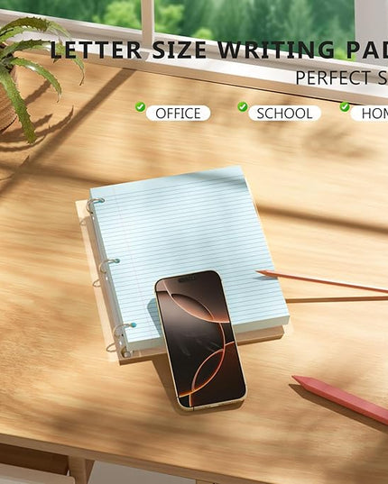 Blue Loose Leaf Paper 200 Sheets Colored Filler Paper 2 Pack 8 * 10.5 College Ruled 3-Hole Punched Paper for 3-Ring Binders Notebook Lined 8" x 10.5"