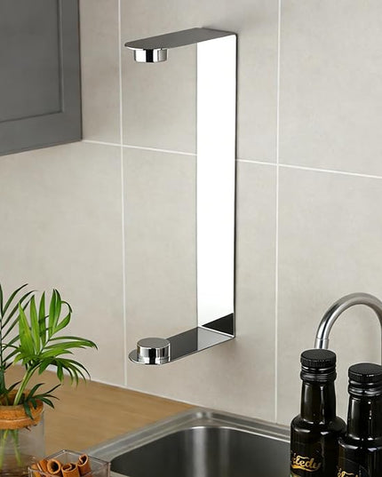 YIGII Self Adhesive Paper Towel Holder - Wall Mount Paper Roll Holder Under Cabinet, Polished SUS 304 Papertowel Holders, Stainless Steel, No Drilling (Polished Silver)
