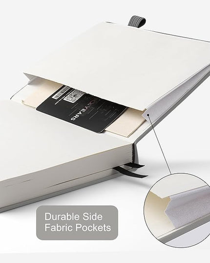 Lined Journal Notebook for Women Men, 352 Pages A5(5.7" x 8.3")College Ruled Hardcover Leather Journals for Writing, Daily Journal Notebooks for Work, Note Taking, Travel, School, Business (Gray)