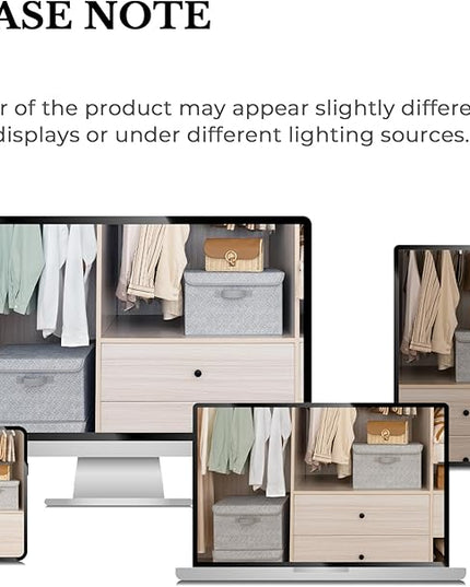 GRANNY SAYS Storage Baskets with Lids, Clothes Storage Boxes, Fabric Storage Bins, Keepsake Box, Closet Organizers and Storage, Gray, 2-Pack