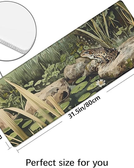 Frog Pond Extra Large Gaming Mouse Pad, Desk Mat, Non-Slip Rubber Base, MousePads for School, Work, Home Accessories Decor Gifts 31.5" x 11.8"