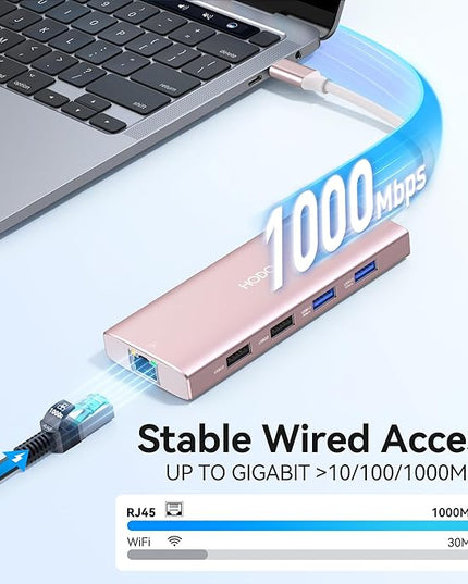 USB C Hub Multiport Adapter, 10-in-1 Laptop USB C Docking Station for Dell/HP Laptop, Type C Dock to 4K HDMI,Ethernet,100W PD,3USB 3.0, 2USB 2.0, SD/TF, Thunderbolt Dock for MacBook, Surface, Lenovo