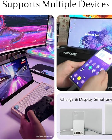 SOTSU FlipAction Go 14" Premium Portable Monitor SFA14PMMG | Robust but Lightweight | Tempered Glass Cover | 1080p | 400 Nits | 100% sRGB | 5W | Super Versatile | USB C or Mini HDMI