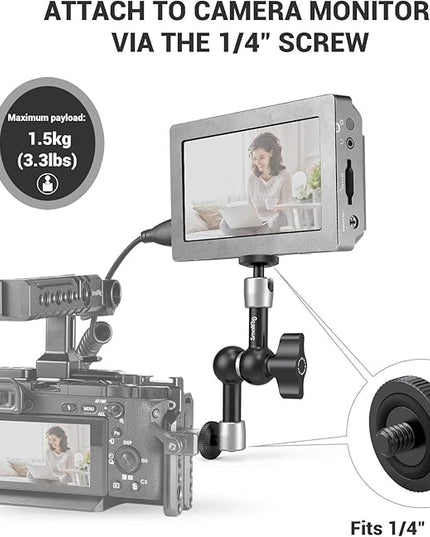 SmallRig 5.5 Inches Adjustable Friction Articulating Magic Arm, with Both 1/4" Screw for LCD Monitor/LED Lights