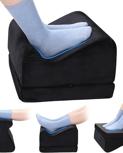 Ergonomic Foot Rest for Under Desk at Work, Multi-Angle Adjustable Height Under Desk Footrest for Office Gaming Chair, High-Density Foam Footstool Leg Elevation Pillow for Back Hip Knee Pain Relief