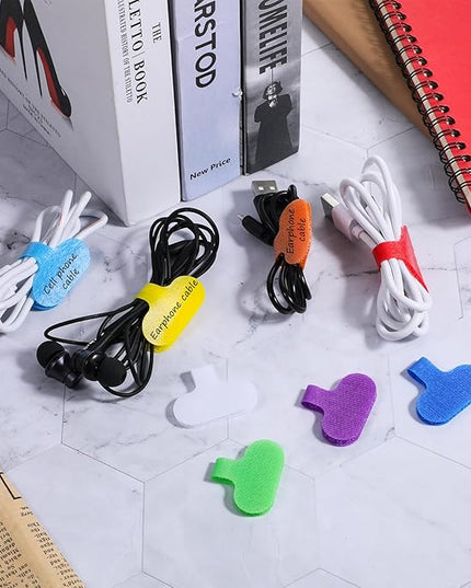32 PCS Self-Adhesive Cable Labels, Multi Color Durable Write On Cord Label Wire Labels Computers Cable Management and Identification Waterproof Self-Adhesive Nylon Cables Label(8 Colors)
