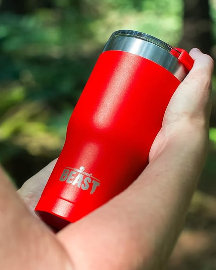 Beast 30 oz Tumbler Stainless Steel Vacuum Insulated Coffee Ice Cup Double Wall Travel Flask (Ladybug Red)