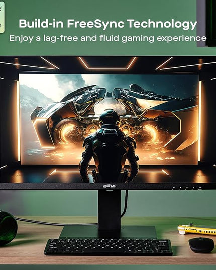 New Mobile Pixels 23.8'' Computer Monitor, 75Hz FHD1080P IPS Monitors with VESA Mounting, Rotatable, Height/Tilt Adjustment for Ergonomic Viewing, Frameless, Anti-Glare, Gaming Monitor with FreeSync