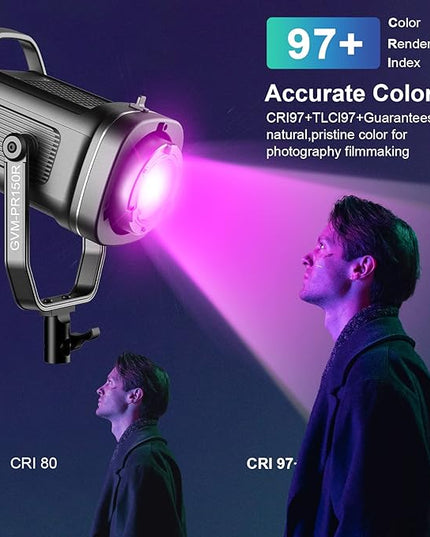 GVM 150W LED Video Light 2700K~7500K RGB Video Light Photography Studio Light Kit with Lantern Softbox & Stand, CRI97+TLCI97 with 8 Lighting Effects+Custom Effects for Outdoor Shoot YouTube Videos