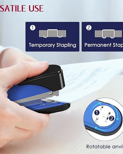 Metal Stapler Heavy Duty 50 Sheet Capacity with 1750 Staples and Staple Remover, Full Strip Staplers for Desk, No Jam, Non-Slip for Office & Classroom, Blue
