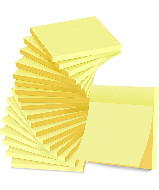 (18 Pack) Sticky Notes 3x3 in Yellow, Strong Adhesive, Clean Removal, Recyclable, Self-Stick Pads, Easy to Post for Home, Office, Notebook