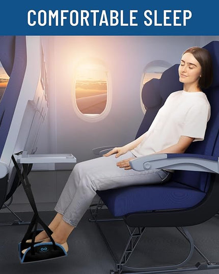 Everlasting Comfort Airplane Foot Hammock - Memory Foam Foot Rest for Plane Travel - Portable Foot Rest for Air Travel, Desk & Car - Airplane Essentials Foot Hammock for Plane Travel