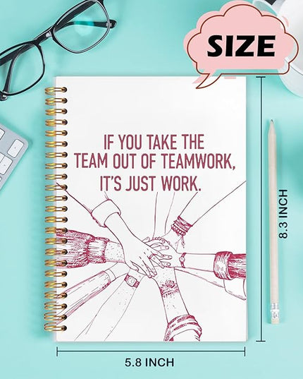 Yhtrg Welcome to the Team Gifts Spiral Notebooks, Gifts for Team Members at Work, Work Team Gifts for Employees, Journal Notebook for Women Men Coworkers, 5.5x8.3 Inch