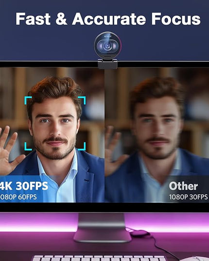 EMEET S600 4K Webcam with Tripod for Streaming - Sony 1/2.55'' Sensor, PDAF Autofocus, 1080P@60FPS, 2 Noise Reduction Mics, Built-in Privacy Cover, 73° FOV, Streaming Webcam for Product/Game/Beauty