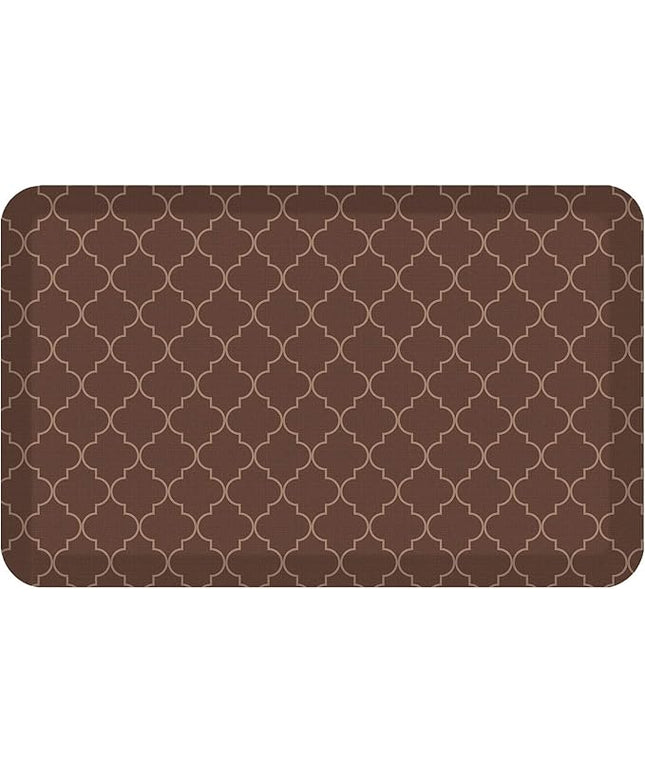 NewLife by GelPro Anti-Fatigue Designer Comfort Kitchen Floor Mat, 20x32”, Trellis Walnut Stain Resistant Surface with 3/4” Thick Ergo-foam Core for Health and Wellness
