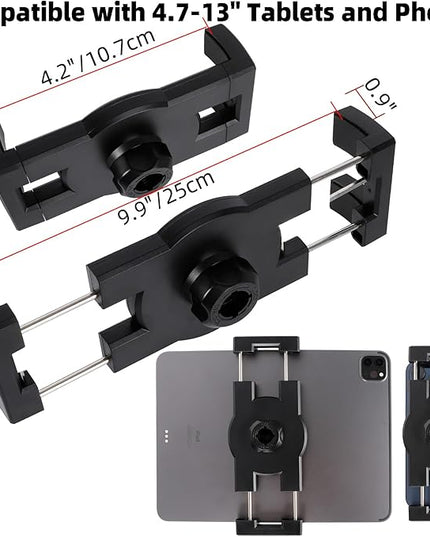 FPN Dashboard Mount Tablet Holder for Truck, Heavy Duty Drill Base with Aluminum Arm Tablet Mount for Car, Wall, Boat, Desk, Compatible with iPad Pro Air Mini, 4.7-12.9″ Tablets and Phones (PTM-27)