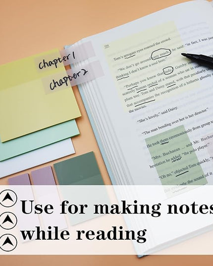 Transparent Sticky Notes, 3"x3" Clear Sticky Notes, Waterproof Translucent Sticky Note Pads for Books Annotation, Clear Post it Notes for Bible Journaling Study, School Office Supplies