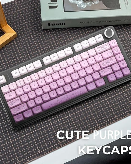 134Keys PBT Keycaps MOA Profile Key Cap for Cherry Gateron MX Switches Mechanical Keyboards Key caps (Butterfly Purple)