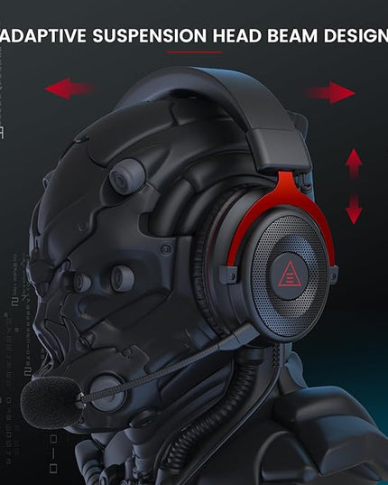 EKSA E900 Gaming Headset with Microphone - PC Headset with Detachable Noise Canceling Mic, 3D Surround Sound, Wired Headphone for PS4, PS5, Xbox, Computer, Laptop, Switch, Handheld (3.5MM Jack)