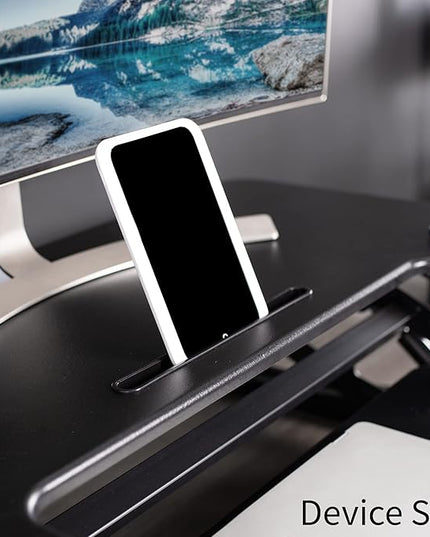 VIVO 36 inch Height Adjustable Stand Up Desk Converter, V Series, Quick Sit to Stand Tabletop Dual Monitor Riser Workstation, Black, DESK-V000V