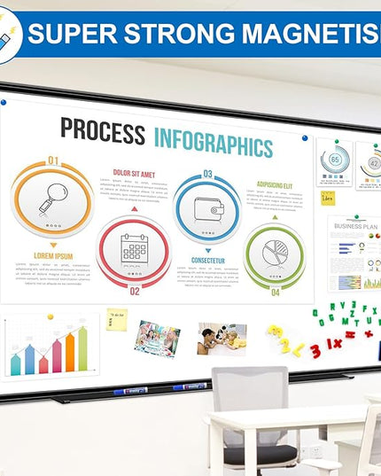 H-Qprobd Large White Board Dry Erase Board for Wall 72"X40" Magnetic Whiteboard with Long Pen Tray, Presentation Dry Erase Boards for Office, Classroom, School, Home