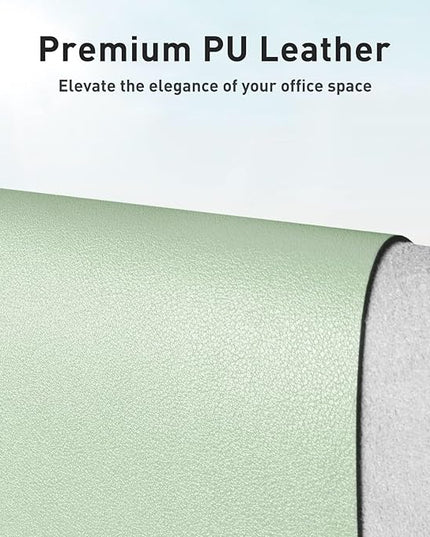 Aothia Large PU Leather Desk Pad Protector - Non-Slip Mouse Pad & Writing Mat for Office/Home, Waterproof, Easy to Clean (23.6" x 13.7", Aqua)