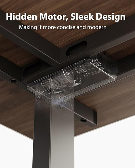 Agilestic Triple Motors 73" x 60" L Shaped Standing Desk, Electric Standing Desk Adjustable Height, Extra Large Desktop Corner Table for Home Office, Gaming Workstation, Splice Board, Dark Walnut