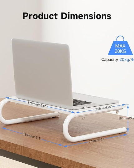 suptek Monitor Stand Riser for Computer,Laptop,Printer, Notebook and All Flat Screen Display with Vented Metal Platform and 4 Inches Height Underneath Storage,White(MST004W)