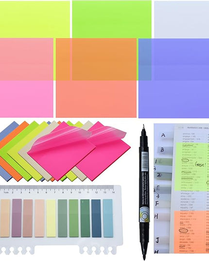 800Pcs Transparent Sticky Notes, 3"x3" Clear Sticky Notes, Waterproof Translucent Sticky Note Pads for Books Annotation, Clear Post it Notes for Bible Study, School, Office