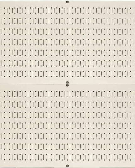 Wall Control Pegboard Rack Horizontal Metal Pegboard Garage Tool Storage Pack - Two 32-Inch Wide x 16-Inch Tall Easy To Install Peg Boards (Beige)