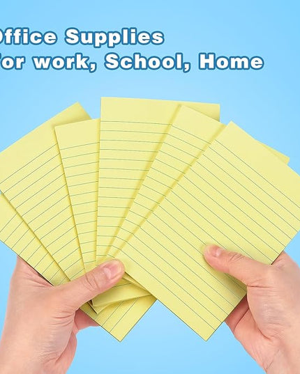 Early Buy 6 Pads Lined Sticky Notes with Lines 4x6 Self-Stick Notes Bright Color Sticky Notes, 45 Sheets/Pad (Yellow)