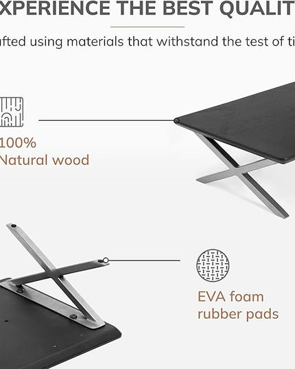 Anji Mountain Monitor Stand - Desktop Organizer & Laptop Riser, Ergonomic Monitor Riser, Space-Saving Monitor Stand for Desk, Durable Construction, Easy Assembly, Ideal for Home & Office,Black
