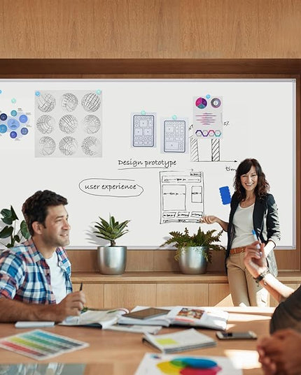 Large Dry Erase Board 96 x 48 Inch, maxtek Magnetic White Board Dry Erase for Wall 8' x 4' Wall-Mounted Aluminum Frame Presentation Marker Board with a Long Pen Tray for Classroom, Office & Home