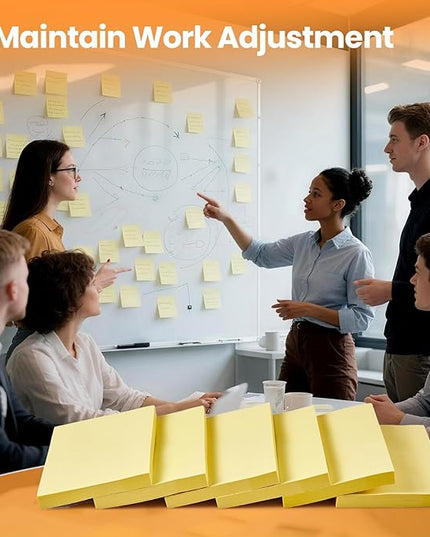 480 Sheets 3 in x 5 in Large Sticky Notes, 76 x 127 mm 6 Pads Classic Yellow Self-Stick Pads for Notebook,Office,School and Home,80 Sheets/Pad (6 Pads Yellow)