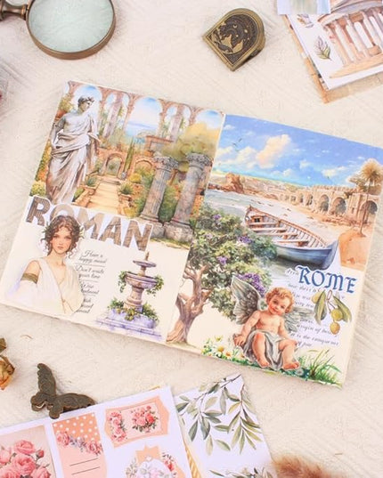 Dwpetzo Vintage Ancient Greece Mythology History Stickers Scenery Book, 20 Sheets Pre-Cut Junk Journaling Artistic Stickers for Scrapbooking, Albumn, Bujo, Scrap Book, DIY Craft Art Decor