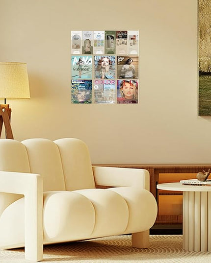 Acrylic Brochure Pamphlet Holder, 6 Magazine Holders and 6 Pamphlet Holders, Clear Brochure Display Stand Wall Mount, Trifold Flyer Rack, Literature Storage Rack for Home, Offices, Waiting Room