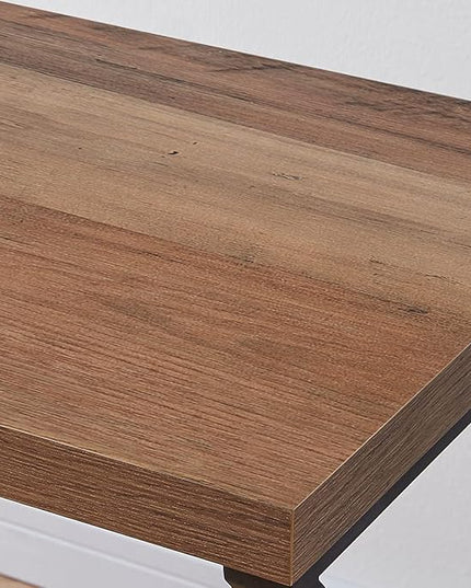 HSH Home Office Computer Desk, Industrial Modern Simple Metal Wooden PC Laptop Executive Desk, Farmhouse Student Computer Table for Work Study Writing Gaming in Bedroom Living Room, Rustic Oak 47 Inch